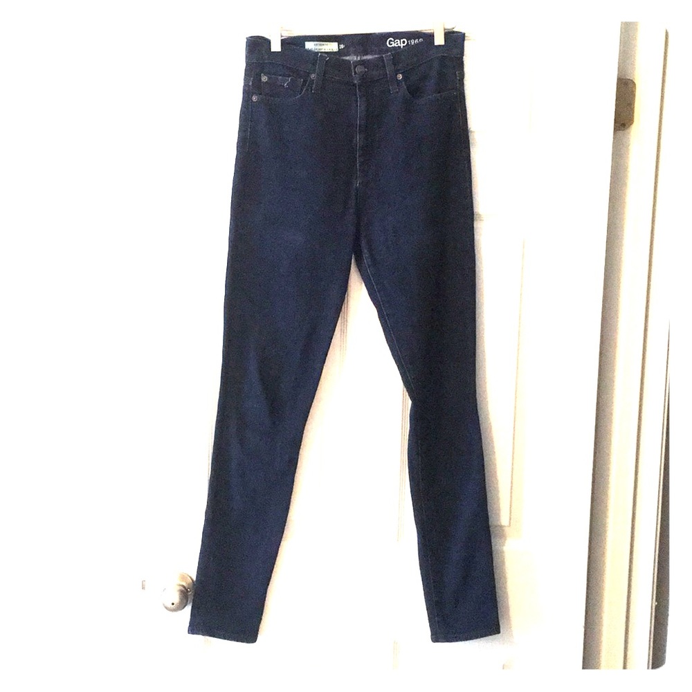 Gap high rise dark skinny jeans